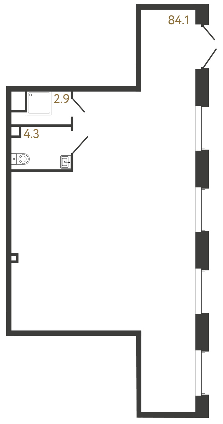 Помещение №75 - 91.3 м²