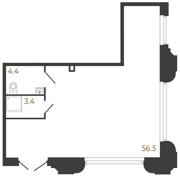 Помещение №74 - 64.3 м²